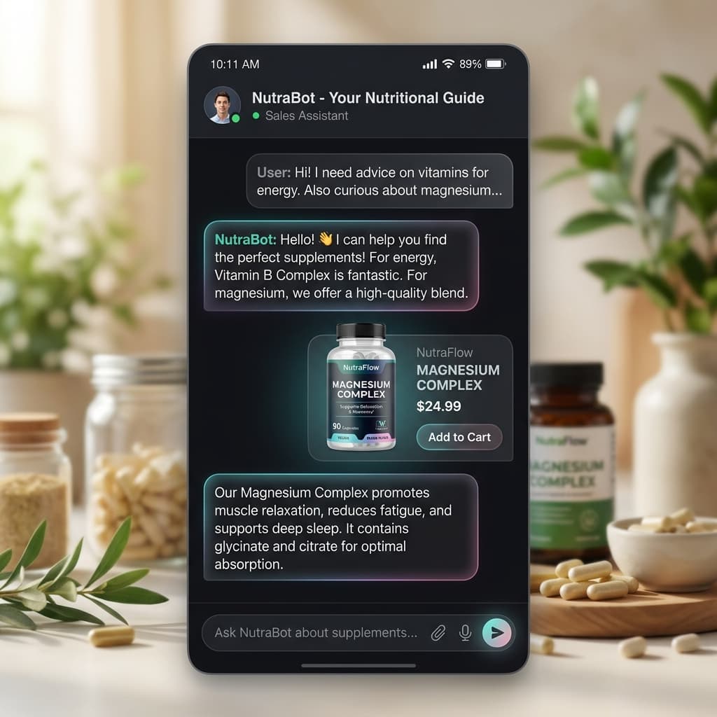 Scientific Sales Agent Interface Showcase